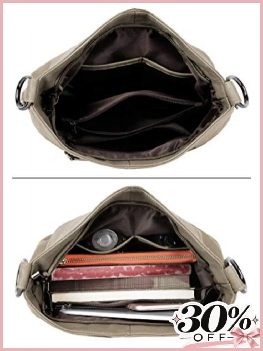Genuine Leather Convertible Shoulder Bag Hobo Crossbody Purse Large